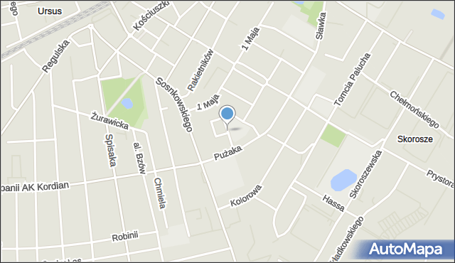 Warszawa, Komunardów, mapa Warszawy