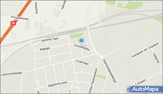 Warszawa, Konotopska, mapa Warszawy
