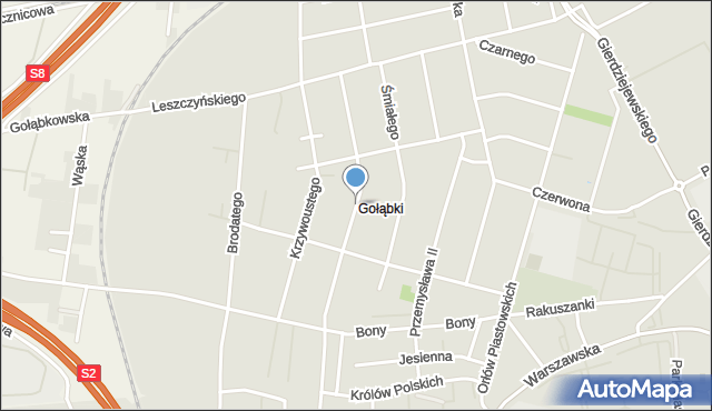 Warszawa, Koronacyjna, mapa Warszawy