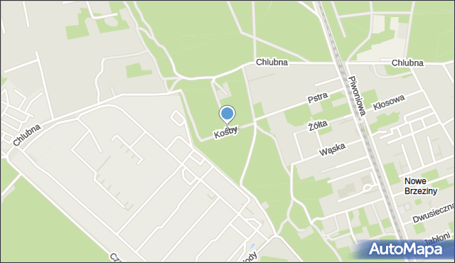 Warszawa, Kośby, mapa Warszawy