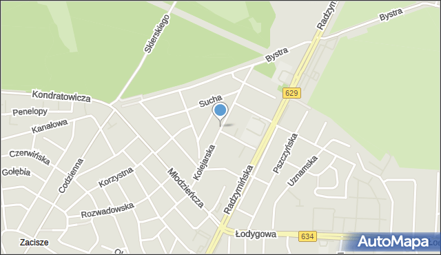 Warszawa, Kolejarska, mapa Warszawy