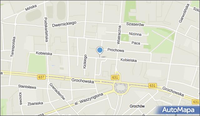 Warszawa, Kobielska, mapa Warszawy