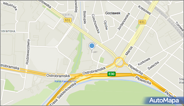 Warszawa, Kokoryczki, mapa Warszawy