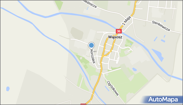 Wąsosz powiat górowski, Korczaka Janusza, mapa Wąsosz powiat górowski