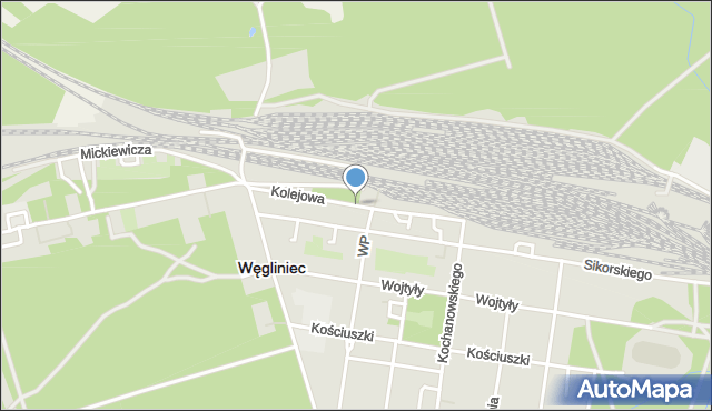 Węgliniec powiat zgorzelecki, Kolejowa, mapa Węgliniec powiat zgorzelecki