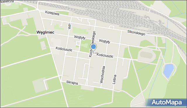 Węgliniec powiat zgorzelecki, Kościuszki Tadeusza, gen., mapa Węgliniec powiat zgorzelecki