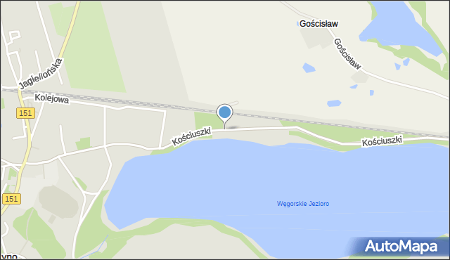 Węgorzyno, Kościuszki Tadeusza, gen., mapa Węgorzyno