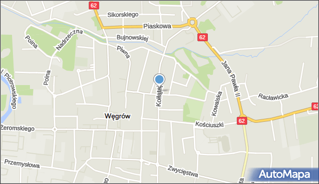 Węgrów, Kołłątaja Hugo, mapa Węgrów