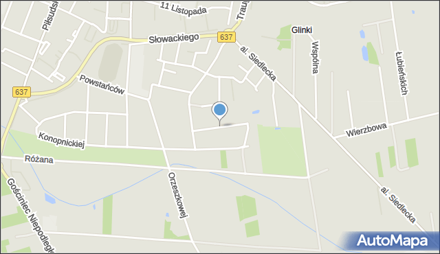 Węgrów, Korczaka Janusza, mapa Węgrów