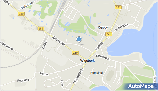Więcbork, Kościuszki Tadeusza, gen., mapa Więcbork