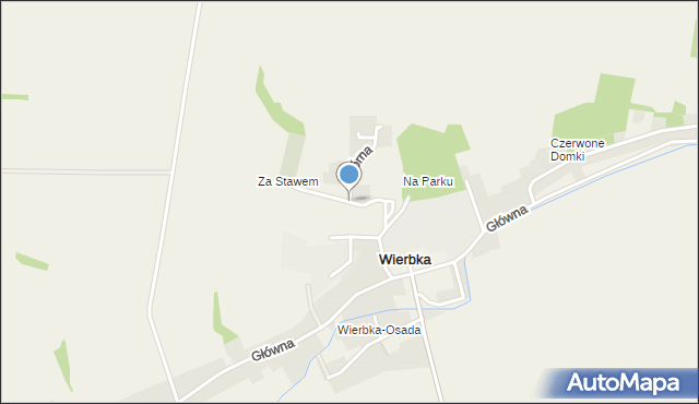 Wierbka, Kościelna, mapa Wierbka