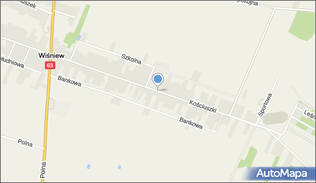 Wiśniew powiat siedlecki, Kościuszki Tadeusza, gen., mapa Wiśniew powiat siedlecki