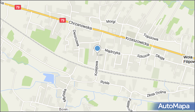 Wola Filipowska, Kolejowa, mapa Wola Filipowska