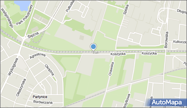 Wrocław, Koszycka, mapa Wrocławia