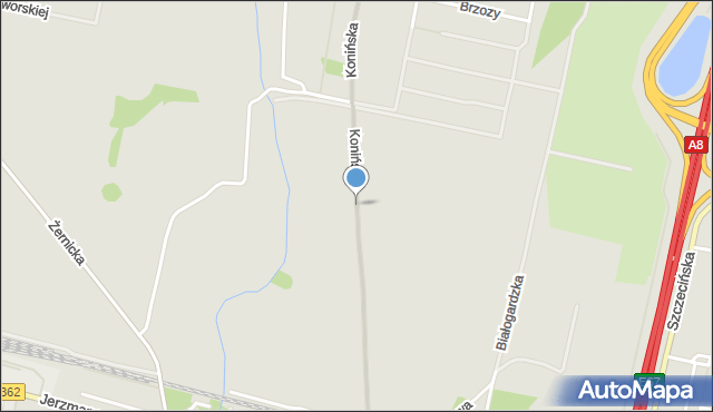 Wrocław, Konińska, mapa Wrocławia