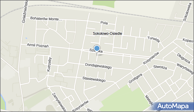 Września, Kosińskiego Antoniego, gen., mapa Wrześni