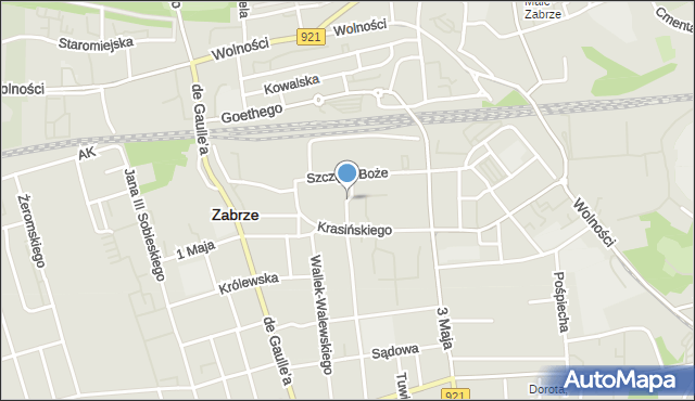 Zabrze, Kobylińskiego Stanisława, mapa Zabrza