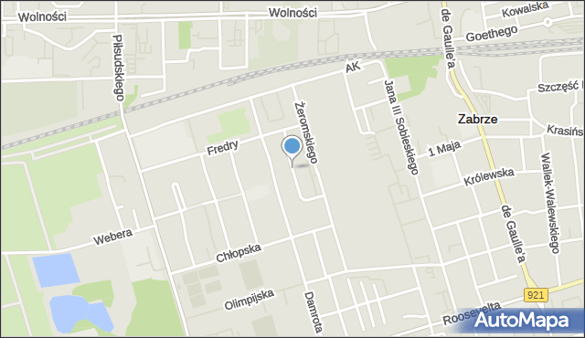 Zabrze, Konfederatów Barskich, mapa Zabrza