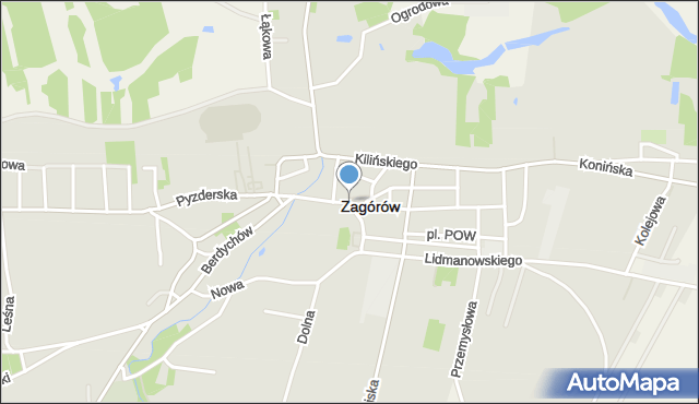 Zagórów, Kościelna, mapa Zagórów