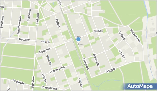 Zalesie Górne, Kolejowa, mapa Zalesie Górne