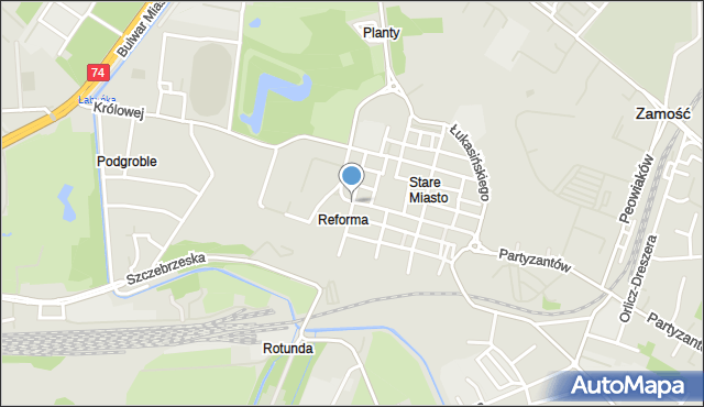 Zamość, Kolegiacka, mapa Zamościa