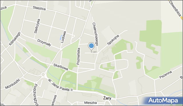 Żary, Kossaka Wojciecha, mapa Żary
