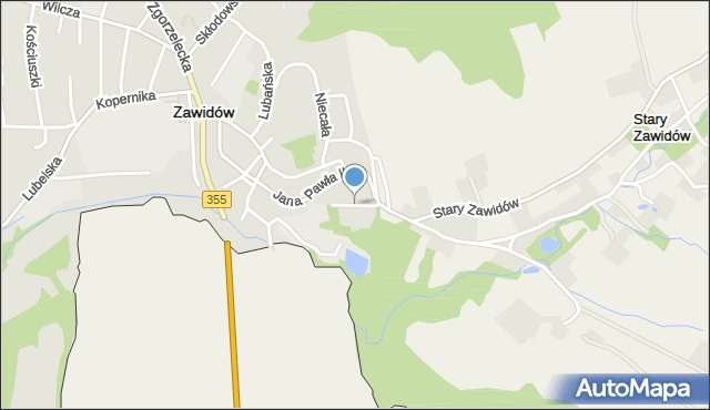 Zawidów, Kościelna, mapa Zawidów