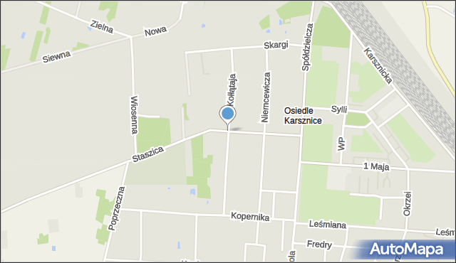 Zduńska Wola, Kołłątaja Hugo, mapa Zduńska Wola