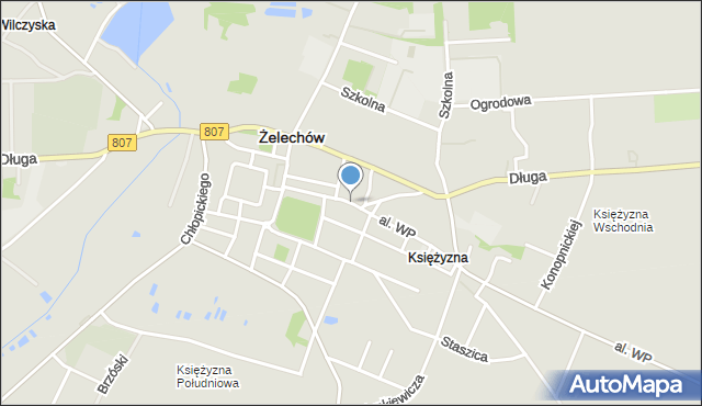 Żelechów powiat garwoliński, Kościuszki Tadeusza, gen., mapa Żelechów powiat garwoliński