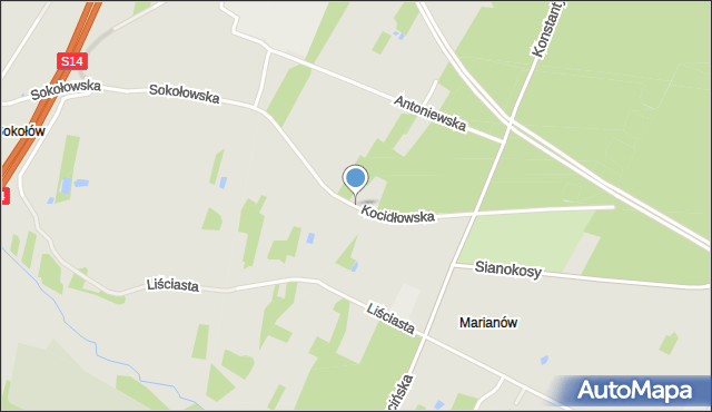 Zgierz, Kocidłowska, mapa Zgierz