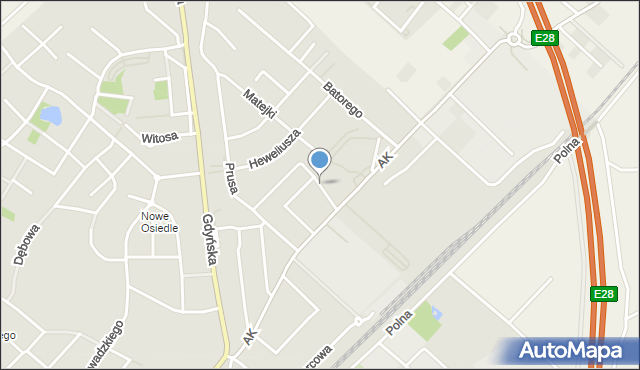 Żukowo powiat kartuski, Kochanowskiego Jana, mapa Żukowo powiat kartuski