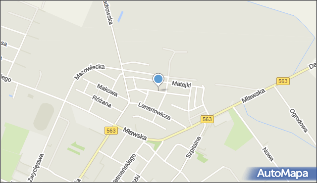 Żuromin, Kochanowskiego Jana, mapa Żuromin