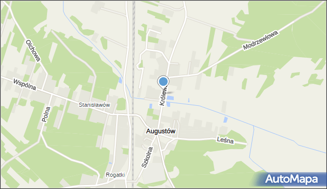 Augustów gmina Grabów nad Pilicą, Królewska, mapa Augustów gmina Grabów nad Pilicą