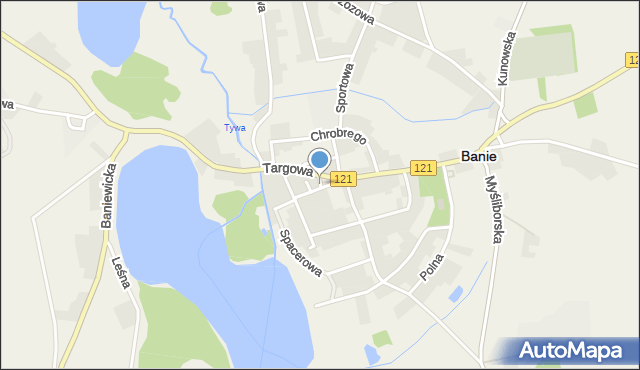 Banie, Krótka, mapa Banie