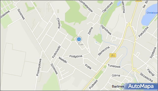 Barlinek, Króla Władysława Jagiełły, mapa Barlinek