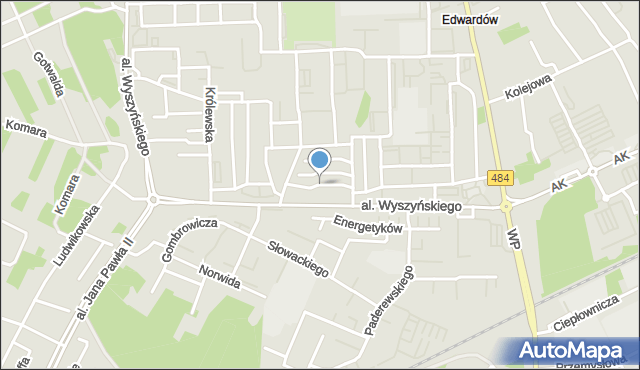 Bełchatów, Króla Bolesława Chrobrego, mapa Bełchatów