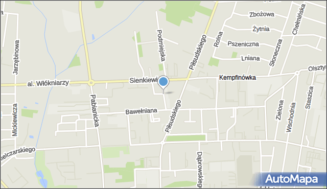 Bełchatów, Krótka, mapa Bełchatów