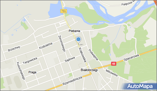 Białobrzegi, Krakowska, mapa Białobrzegi