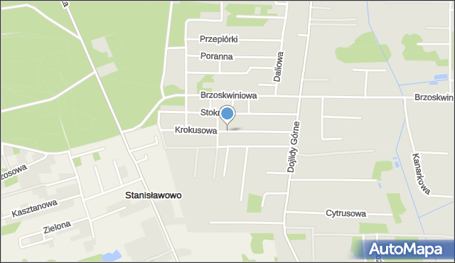 Białystok, Krokusowa, mapa Białegostoku