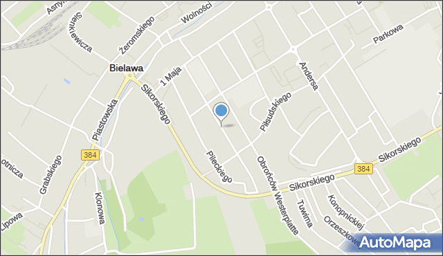 Bielawa powiat dzierżoniowski, Króla Bolesława Chrobrego, mapa Bielawa powiat dzierżoniowski