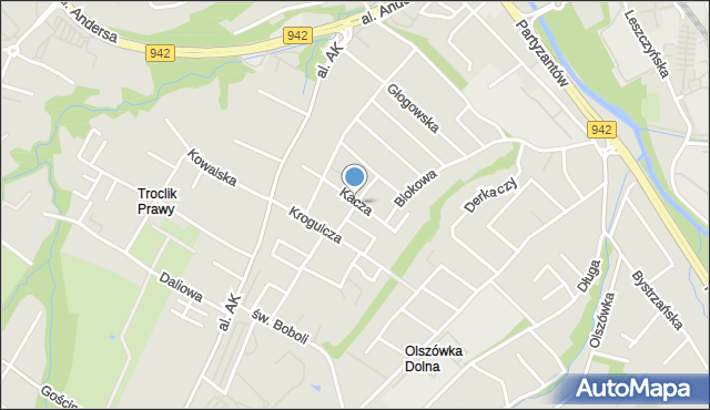 Bielsko-Biała, Krucza, mapa Bielsko-Białej