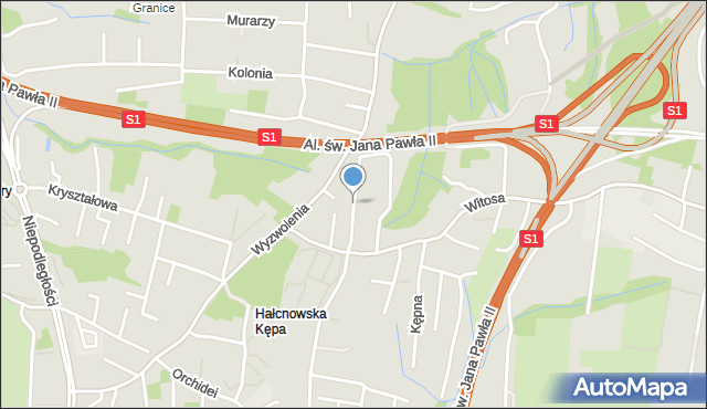 Bielsko-Biała, Krasnoludków, mapa Bielsko-Białej