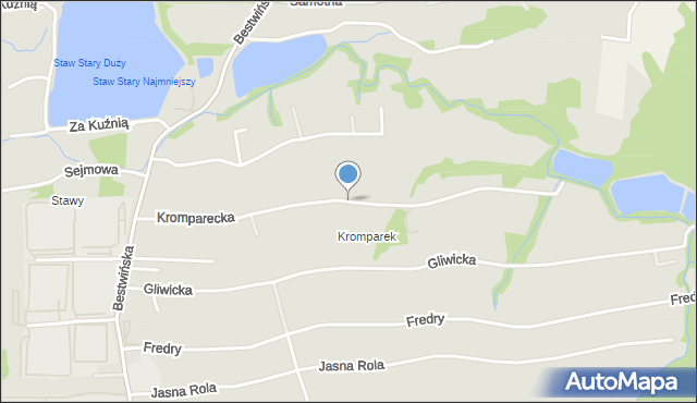 Bielsko-Biała, Kromparecka, mapa Bielsko-Białej