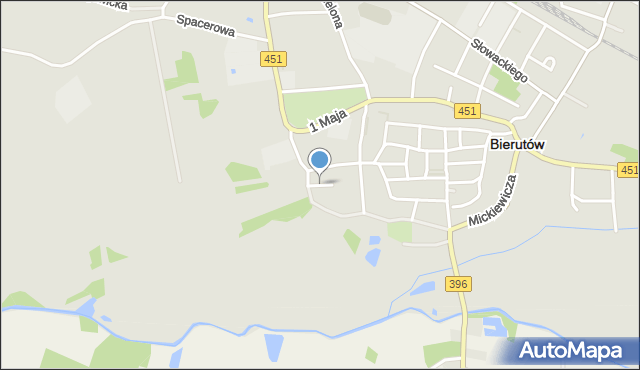 Bierutów, Kruszowicka, mapa Bierutów