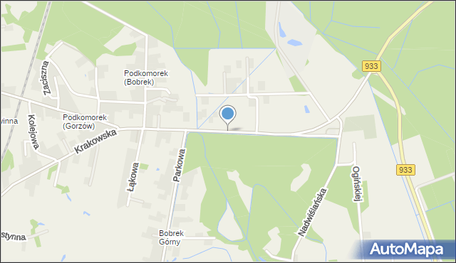 Bobrek gmina Chełmek, Krakowska, mapa Bobrek gmina Chełmek