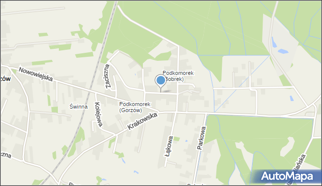 Bobrek gmina Chełmek, Krótka, mapa Bobrek gmina Chełmek