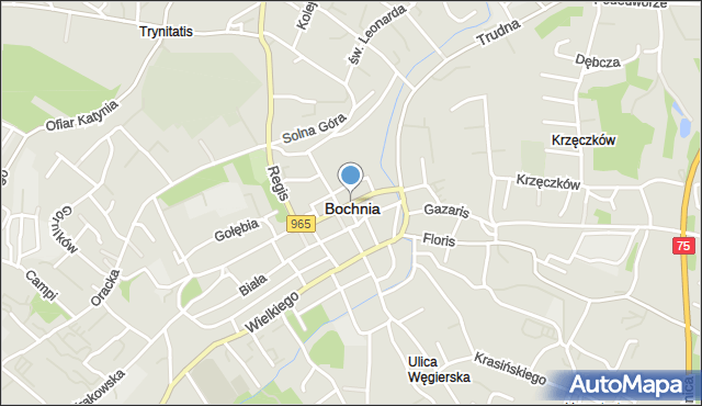 Bochnia, Kraszewskiego Józefa Ignacego, mapa Bochni