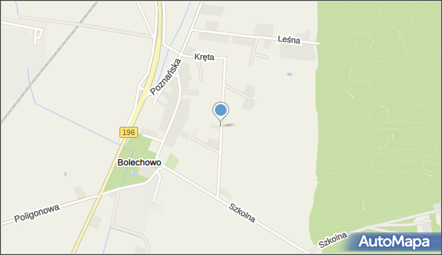 Bolechowo gmina Czerwonak, Kręta, mapa Bolechowo gmina Czerwonak