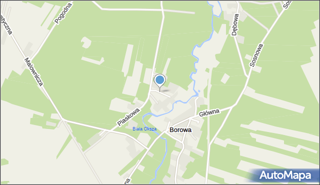 Borowa gmina Miedźno, Krótka, mapa Borowa gmina Miedźno