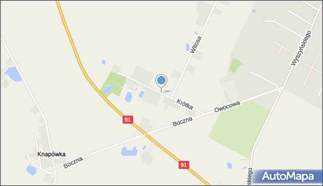 Browina gmina Chełmża, Krótka, mapa Browina gmina Chełmża